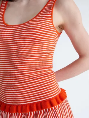 Free Assembly stripped Skirt Set M Orange Size M thumbnail 4