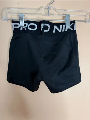 Nike Black Kids Pro Compression Shorts with White Swoosh thumbnail 5