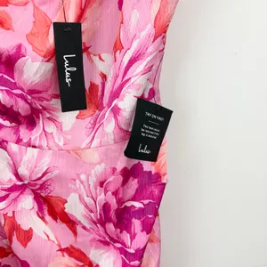 Lulus Divinely Blooming Pink Multi Floral One-Shoulder Midi Dress Party XS NWT thumbnail 13