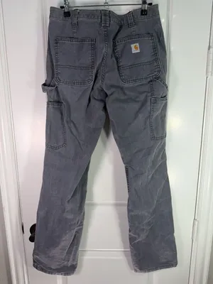 Carhartt Original Fit Gray Canvas Work Pants Carpenter Utility Size 4 Regular thumbnail 4