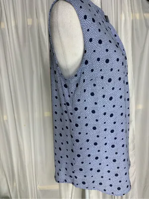 Talbots Light Blue And Navy Sleeveless V-Neck Polka Dot Tunic Size M thumbnail 5