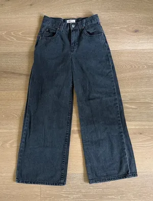 Deja Clark for Aeropostale Jeans Super Baggy Rhinestone Rose Size XS Faded Black thumbnail 1