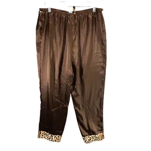 Delicates Pajamas Set Womens M Satin Leopard Trim Cami Pants‎ Sleepwear Lounge thumbnail 6