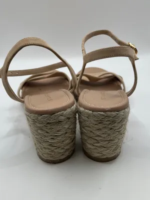 Stuart Weitzman Dayna Suede Espadrille Wedges 6.5 neutral suede crisscross vamp thumbnail 7