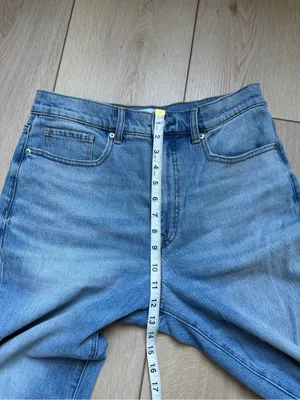 Evereve Ever Seamed Medium Blue Barrel Leg Jeans Size 30 High Rise Ankle Length thumbnail 11