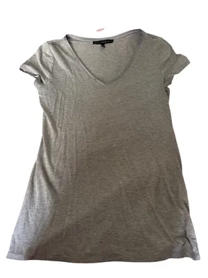 Women's Grey V-Neck Short Sleeve Top - Brand Unspecified thumbnail 1