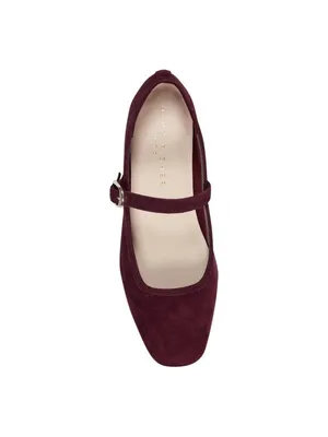 NWT Marc Fisher Dress Flats with Square Toe and Ankle Strap Red Suede Purple 8M thumbnail 5