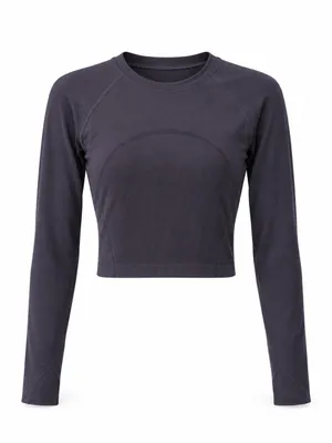 Lululemon Cropped Long Sleeve Athletic Top Purple Size 8 thumbnail 2