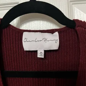 NWT Charles Henry Wine Long Sleeve Rib Sweater‎ Dress Women Size Medium thumbnail 5