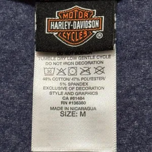 Harley-Davidson Rhinestone Flame Graphic V-Neck Tee Size Medium thumbnail 2
