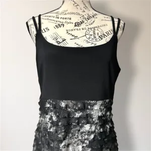 Joseph Ribkoff Black Silver Metallic Ruffle Dress Homecoming Cocktail Party‎ 12 thumbnail 6