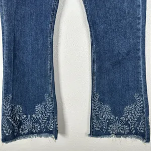 Rag & Bone Womens Jeans Size 27 10 Inch Crop Flare Blue Indigo Embroidered Hem‎ thumbnail 3