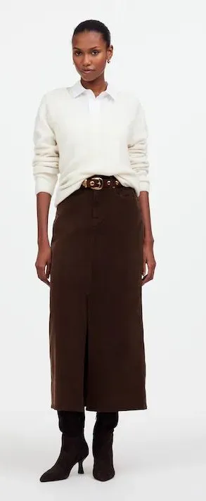 Madewell Corduroy Midi Skirt thumbnail 1