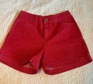 Levi's Red High-Rise Denim Shorts thumbnail 1