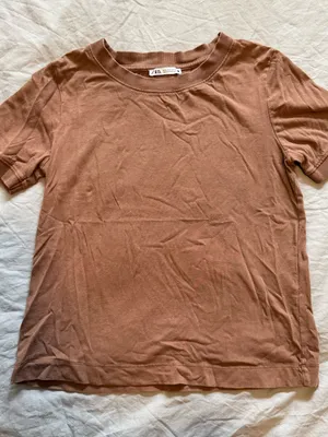 Zara Short Sleeve Crewneck Tee — Rust Brown thumbnail 1
