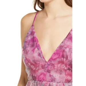 💕LULUS💕 Bloom Wildly Magenta Floral Organza Maxi Dress ~ Floral Print M NWT thumbnail 10