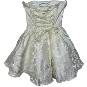 NWT Babyboo Salome Ivory Floral Jacquard Bow Corset Strapless Mini Dress Size XS thumbnail 10