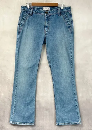 Y2K Levi Strauss Signature Womens Jeans 12 Bootcut Flap Pocket Stretch Indie thumbnail 1