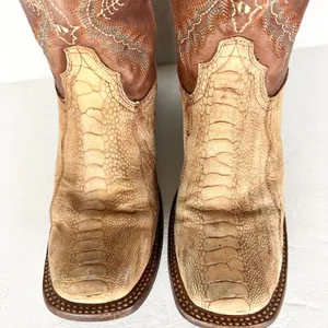 Resistol Ranch Lucchese Women's Genuine Ostrich Leg Cowboy Boots Size 7 Exotic thumbnail 6