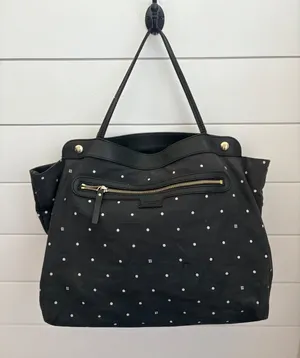 Kate Spade Black Polka Dot Nylon‎ Tote Bag Shoulder Bag Zip Pocket thumbnail 1