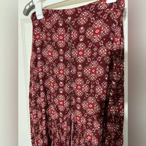 Earthbound Long Boho Maxi Skirt With Front Slit And Buttons thumbnail 6