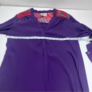 Anthropologie Sincerely Mary Womens SZ Medium Purple Long‎ Sleeve Tunic Top Boho thumbnail 4