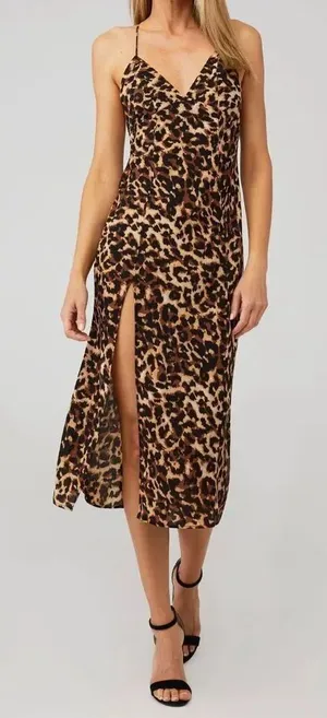 NWT Resa Harper Slip Dress Cheetah thumbnail 1