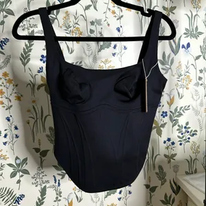 NWT Skims Bonded‎ corset group long corset onyx size XS black thumbnail 4