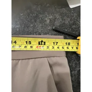 Wide Leg Tan Polyester Blend Dress Pants High Rise Pockets Size 2X XXL Pleats thumbnail 6