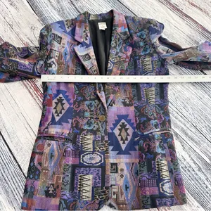 Vintage “Attitude” Women's Multicolor Southwest Patterned Blazer thumbnail 9