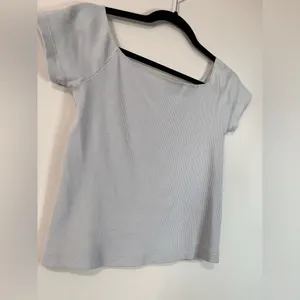 BRANDY MELVILLE JOHN GALT Light Blue Ribbed Off Shoulder Top Women’s One Size thumbnail 5