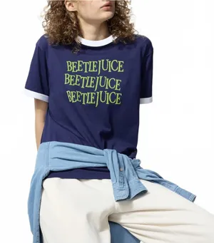 Uniqlo Beetlejuice WARNER BROS. MOVIES UT Graphic T-Shirt NWT Blue Green XL thumbnail 1
