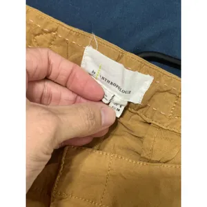Anthropologie Mustard Yellow Wide Leg Pleated Cinch Back Trousers Size 6 thumbnail 7