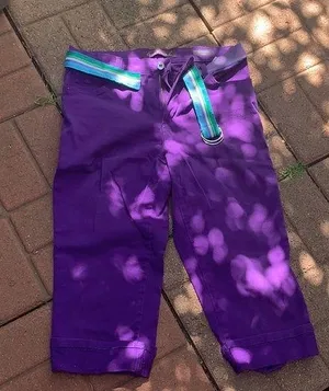 Purple Capri jeans nice soft material Size 6 thumbnail 1