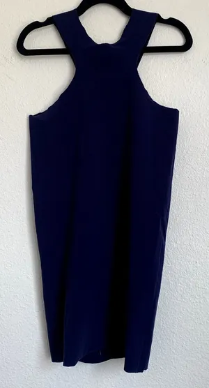 NEW Free People Intimately Cutout High Neck Racerback Tank Top in‎ Blue thumbnail 1