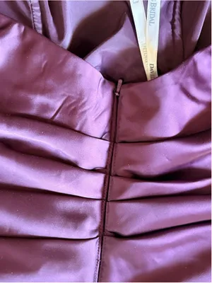 David's Bridal Strapless Dress Size 14 Purple thumbnail 5