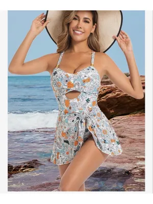 NEW 1 Pc Swimsuit Tummy Control Cutout Bathing Suit Adjustable Straps M thumbnail 7