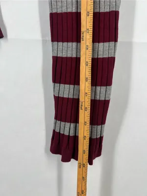 Hera‎ Collection Striped Ribbed Knit Top - Burgundy & Light Gray thumbnail 7