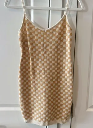 EMORY PARK Yara Wool Blend Checkered Mini Sweater Tank Dress | Small‌‌‌‌‌‌‌ thumbnail 1