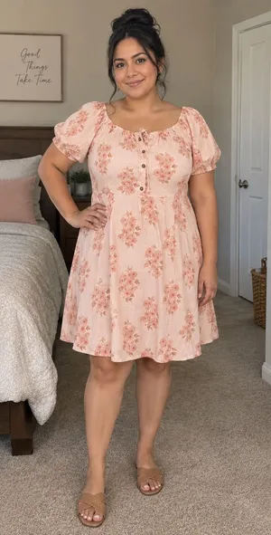 Universal Thread Target Pink Floral Off-Shoulder Dres thumbnail 1