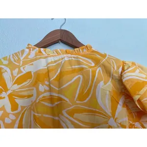 Sugarlips Floral Ruffle Mini Dress Yellow Size M Cotton thumbnail 15