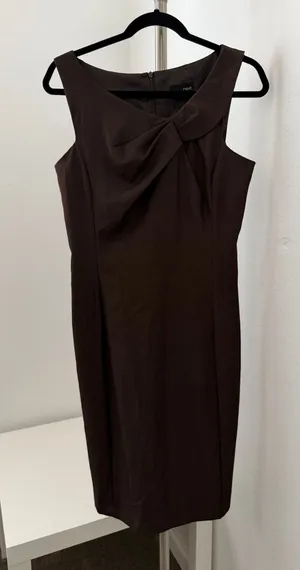 Sleek sleeveless midi sheath dress by next. Subtle knot detail at the neckline. thumbnail 1