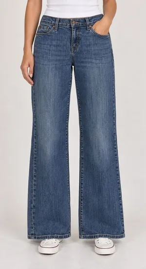 Levis 529 Curvy Boot Cut Jeans Womens 14 Short Medium Wash Denim Blue Stretch thumbnail 1