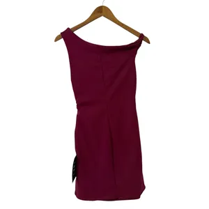 Lulus Becca Burgundy Twisted One-Shoulder Mini Dress size Small NWT thumbnail 5
