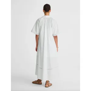 Madewell Poplin Splitneck Midi Shirtdress Cotton White Pockets Relaxed M NWT thumbnail 4