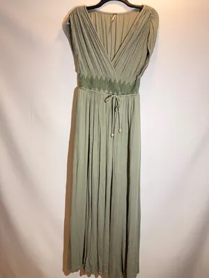 Free People Devon Ivory Black Embroidered High Slit Faux Wrap Maxi Dress S thumbnail 2