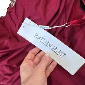 NEW Portia and Scarlett PS22180 Cowl Evening Gown Deep Red thumbnail 6