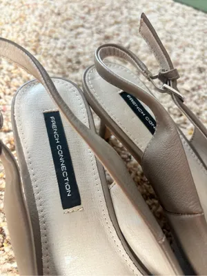 French Connection Taupe Pointed-Toe Slingback Kitten Heels thumbnail 2