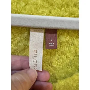 Anthropologie Pilcro Teddy Sweater V-Neck Relaxed Tunic Style Yellow Size Small thumbnail 6