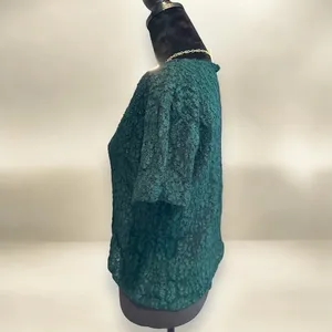 Victoria‎ Secret vintage lace hunter green sheer top large thumbnail 2
